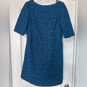Adrianna Papell Teal Lace Long Sleeve Dress